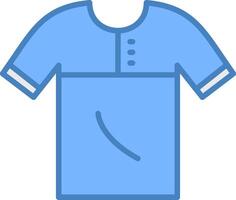 camisa linha preenchidas azul ícone vetor