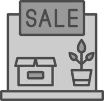 garagem venda linha preenchidas escala de cinza ícone Projeto vetor