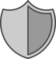 escudo linha preenchidas escala de cinza ícone Projeto vetor