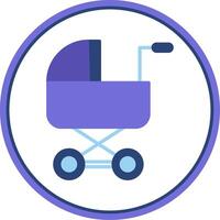 bebê carrinho de criança plano círculo ícone vetor