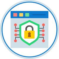 seguro navegador plano círculo ícone vetor