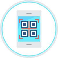 qr código plano círculo ícone vetor