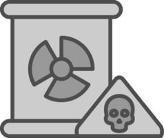 nuclear Perigo linha preenchidas escala de cinza ícone Projeto vetor
