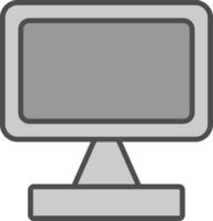 monitor tela linha preenchidas escala de cinza ícone Projeto vetor