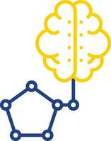 artificial inteligência linha dois cor ícone Projeto vetor