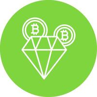 bitcoin diamante multi cor círculo ícone vetor