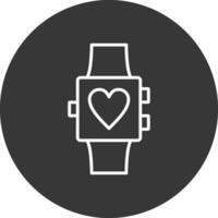 relógio inteligente linha invertido ícone Projeto vetor