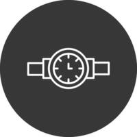 relógio de pulso linha invertido ícone Projeto vetor