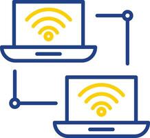 local área rede linha dois cor ícone Projeto vetor