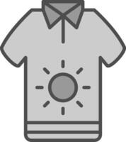 camiseta linha preenchidas escala de cinza ícone Projeto vetor