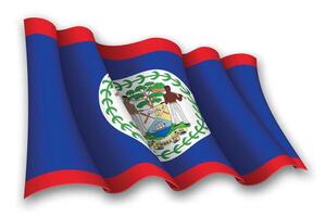 realista acenando bandeira do belize vetor