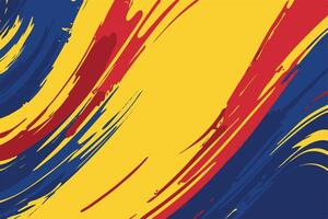 abstrato arte dentro romênia bandeira cores vermelho, amarelo, azul escova golpes vetor