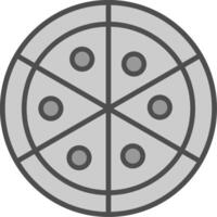 pizza linha preenchidas escala de cinza ícone Projeto vetor