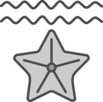 estrelas do mar linha preenchidas escala de cinza ícone Projeto vetor