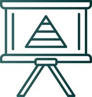 ícone de gradiente de linha de gráfico de pirâmide vetor
