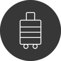 bagagem linha invertido ícone Projeto vetor