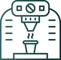 ícone de gradiente de linha de máquina de café vetor