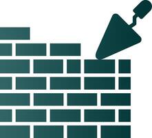 ícone de gradiente de glifo de parede de tijolos vetor