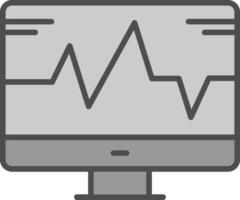 sistema monitoramento linha preenchidas escala de cinza ícone Projeto vetor