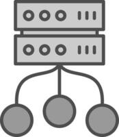 dados armazenamento linha preenchidas escala de cinza ícone Projeto vetor