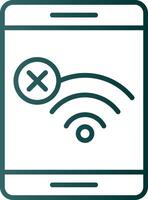 não Wi-fi linha gradiente ícone vetor