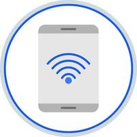 Wi-fi plano círculo ícone vetor