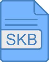 skb Arquivo formato linha preenchidas azul ícone vetor