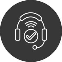 fones de ouvido linha invertido ícone Projeto vetor