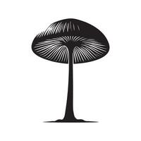 uma sombrinha cogumelo silhueta ilustração vetor