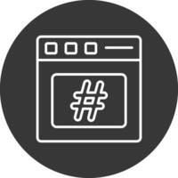 hashtag linha invertido ícone Projeto vetor