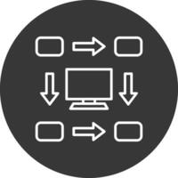 fluxo de trabalho linha invertido ícone Projeto vetor