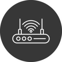 Wi-fi roteador linha invertido ícone Projeto vetor