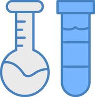laboratório frasco linha preenchidas azul ícone vetor