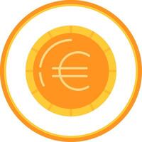 euro moeda plano círculo ícone vetor