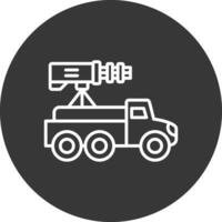 caminhão linha invertido ícone Projeto vetor