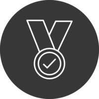 medalha linha invertido ícone Projeto vetor