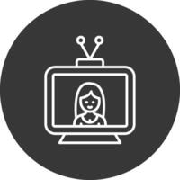 televisão linha invertido ícone Projeto vetor