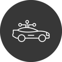 inteligente carro linha invertido ícone Projeto vetor