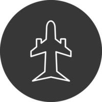 avião linha invertido ícone Projeto vetor