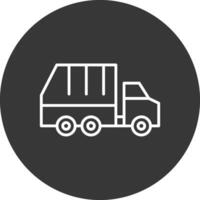 lixo caminhão linha invertido ícone Projeto vetor