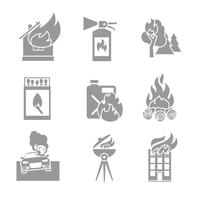 Ícones de proteção contra incêndios