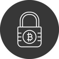 bitcoin criptografia linha invertido ícone Projeto vetor