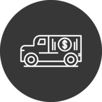 blindado caminhão linha invertido ícone Projeto vetor