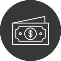 papel dinheiro linha invertido ícone Projeto vetor