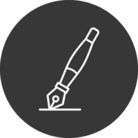tinta caneta linha invertido ícone Projeto vetor