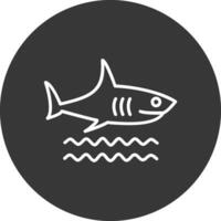 Tubarão linha invertido ícone Projeto vetor