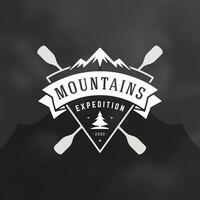 montanhas logotipo emblema ilustração. vetor