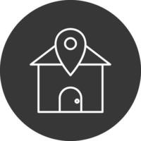 casa localização linha invertido ícone Projeto vetor