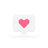 gostar rápido dicas social rede avaliação amor coração discurso bolha 3d ícone realista vetor
