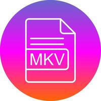 mkv Arquivo formato linha gradiente círculo ícone vetor